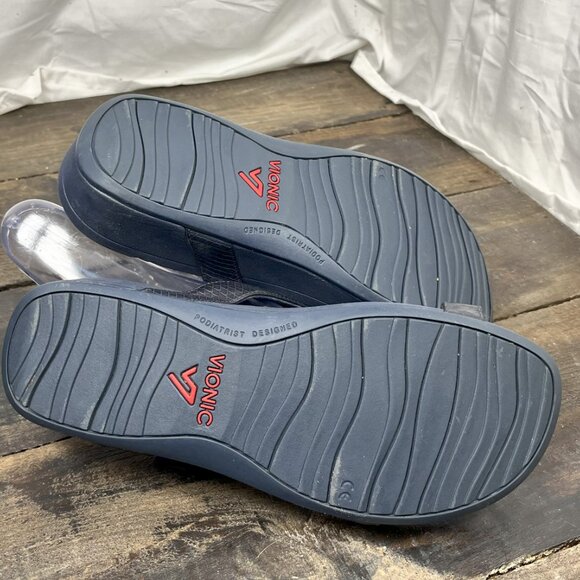 Vionic Ellie Wedge Sandal Womens 11 Navy Blue Orthotic Arch Walking Adjustable - Picture 7 of 10